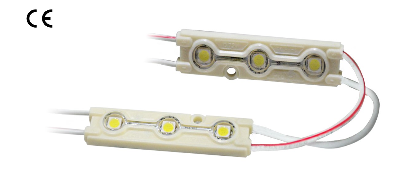 LED modul 3x5050 teplá bílá 120°,IP67,12V/0,72W