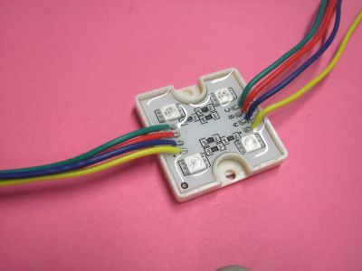 LED modul 4x5050 RGB, IP65,12V/1,2W 36x36x6mm
